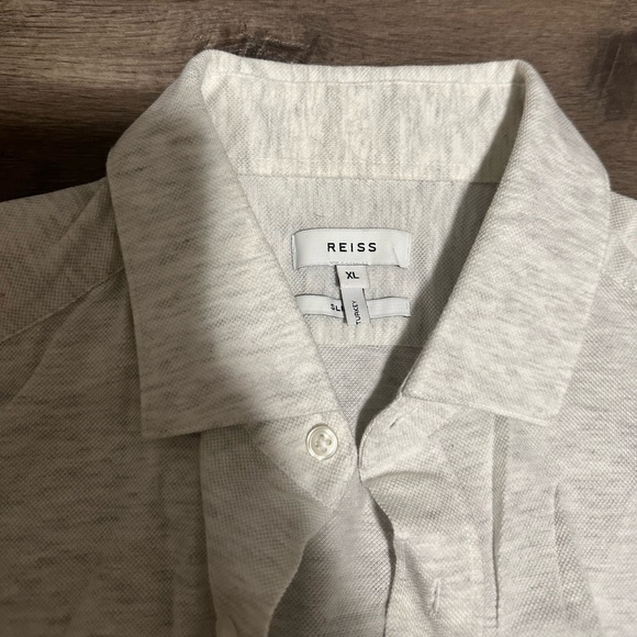 REISS Gosforth Slim Fit Shirt Grey XL NWOT - Picture 4 of 5